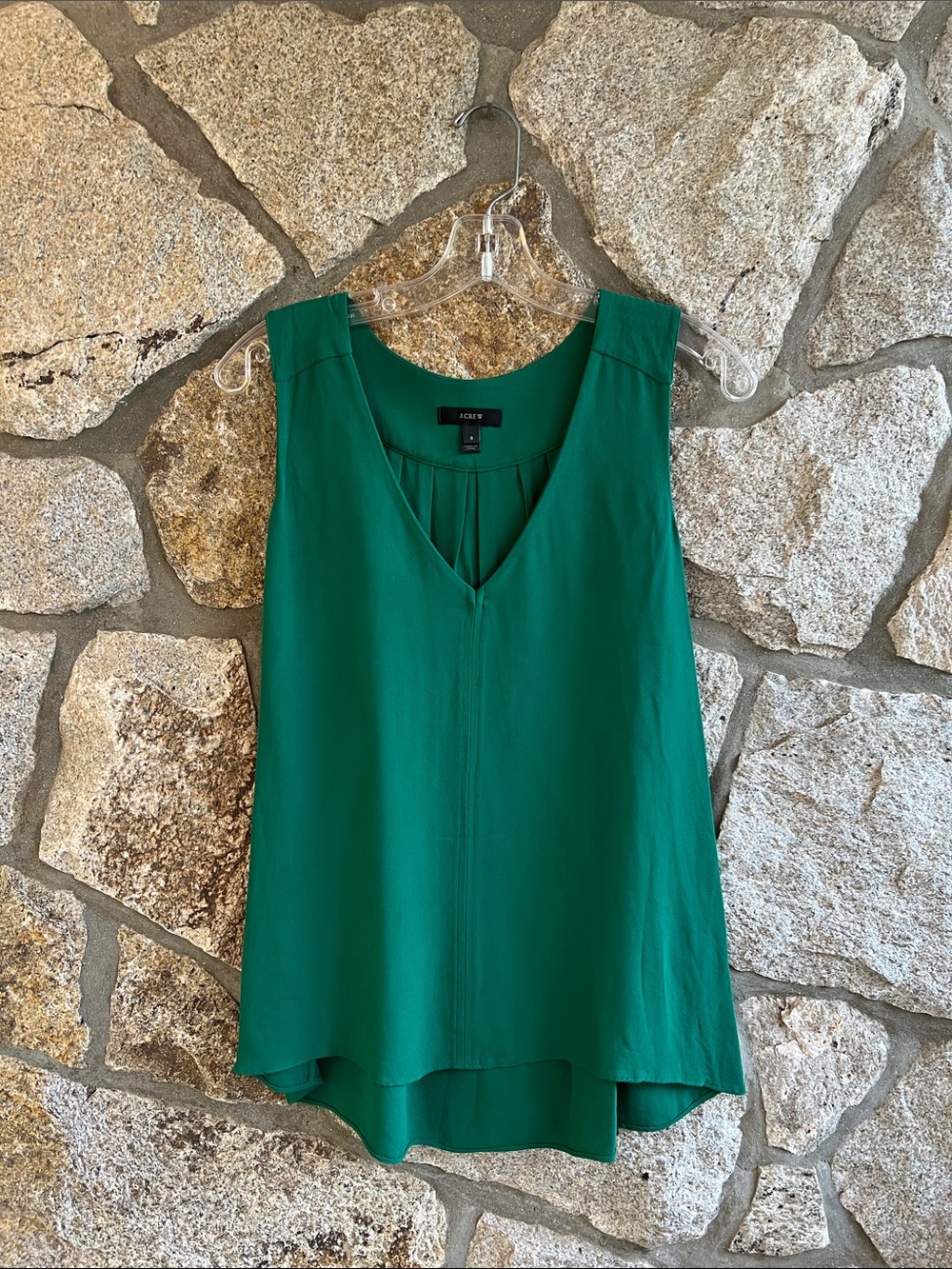 J. Crew Emerald Green V-Neck Sleeveless Camisole